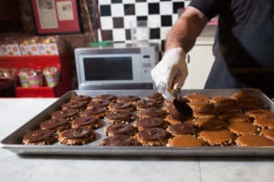 making candy at River Street Sweets